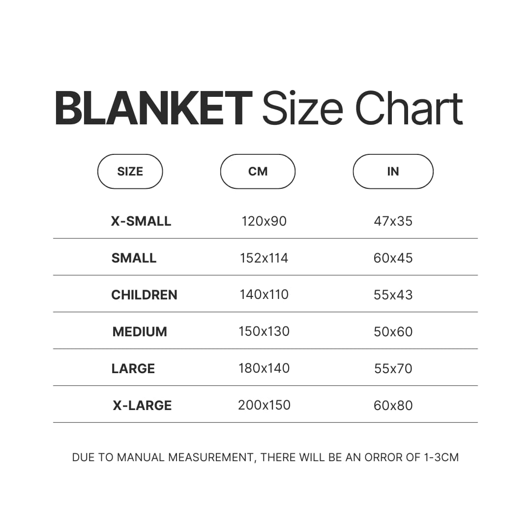 Blanket Size Chart - Oyasumi Punpun