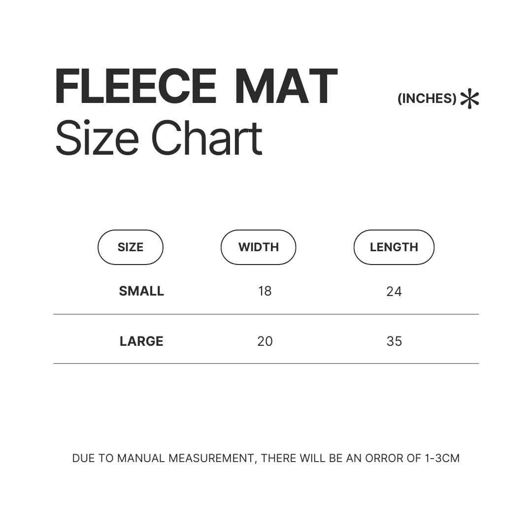 Fleece Mat Size Chart - Oyasumi Punpun