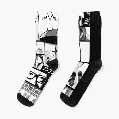 Goodnight Punpun Characters Minimalist Design Socks